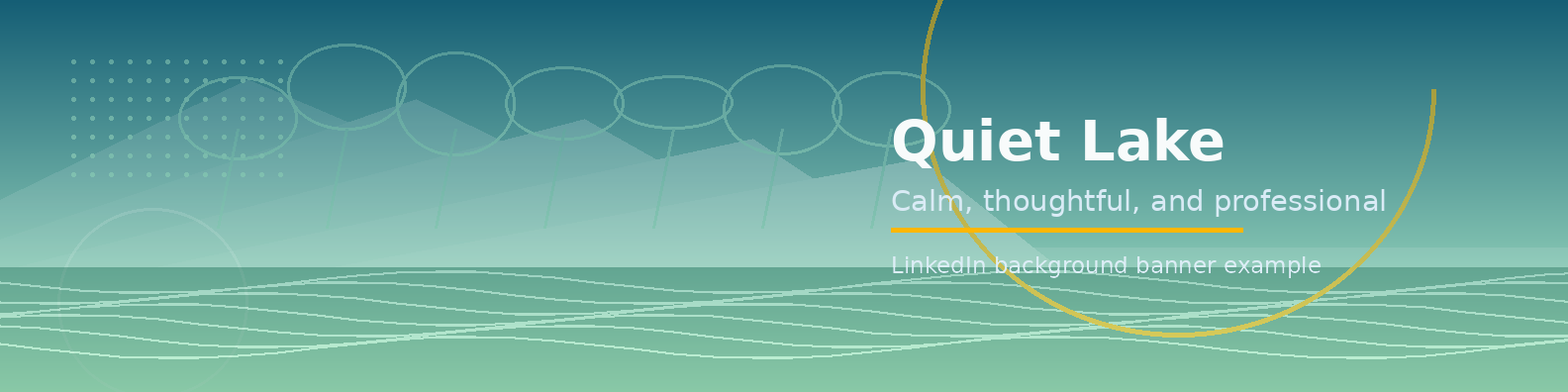 Quiet Lake Banner LinkedIn background banner example