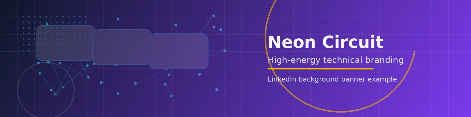 Neon Circuit Banner LinkedIn background banner example